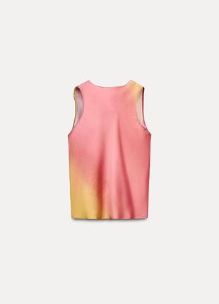 Костюм женский атласный розовый с юбкой zara new3 фото