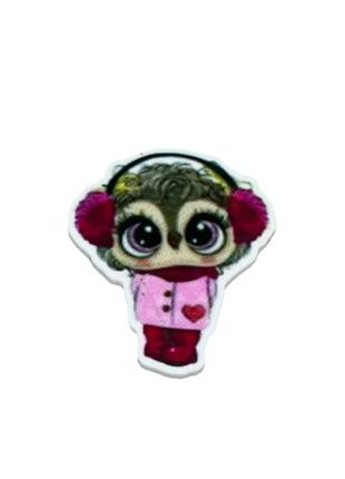 Серединка для бантов (пластиковый декор), сова (зима), 4 см, арт (010113), шт, ассорти