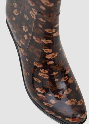 Сапоги резиновые женские, цвет черно-бежевый, 243r001-102 фото