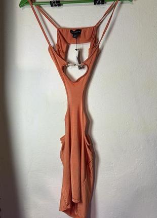 Открытое оранжевое платье4 фото
