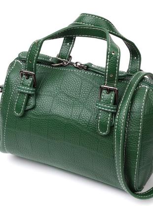 Стильна сумочка зелена шкіра під крокодила рептилія 722359