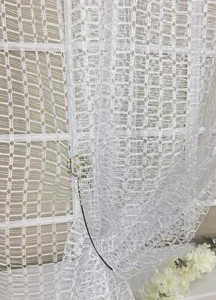 Готовый тюль сетка на тесьме 300х240 см белый