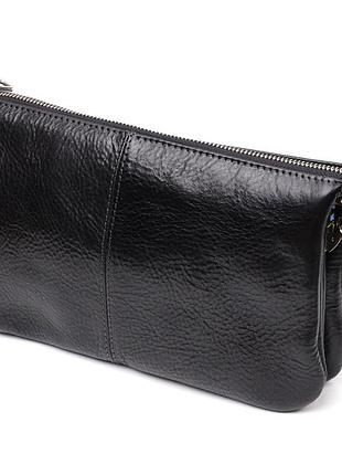 Клатч на плече шкіра ручна робота україна чорний 7116587 фото