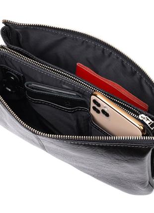 Клатч на плече шкіра ручна робота україна чорний 7116585 фото