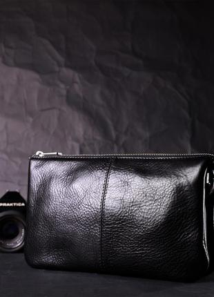 Клатч на плече шкіра ручна робота україна чорний 7116583 фото