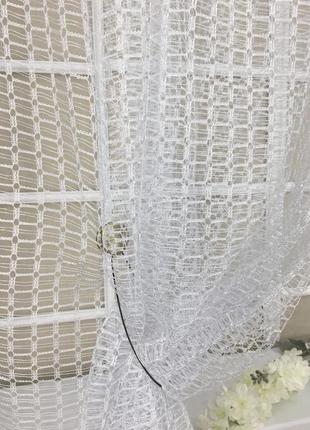 Готовый тюль сетка на тесьме 300х260 см белый