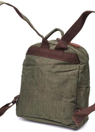 Жіночий рюкзак хакі тканинний текстильний 7222422 фото