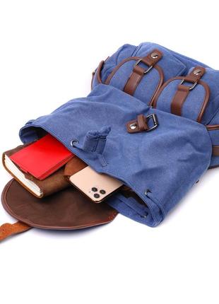 Рюкзак синій великий стильний тканинний текстиль 7221546 фото