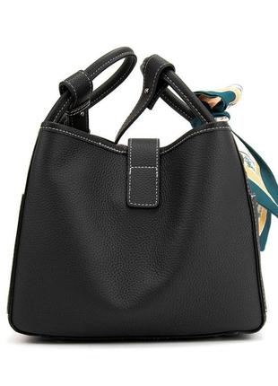 Жіноча стильна сумка шкіра натуральна чорна 76056a6 фото