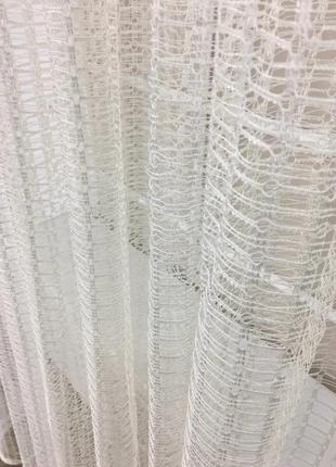 Готовый тюль сетка на тесьме 400х250 см молочный