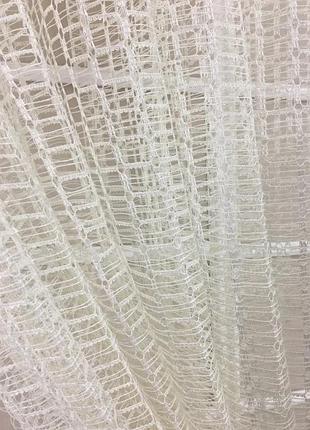 Готовый тюль сетка на тесьме 400х250 см молочный