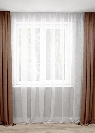 Готовый комплект штор, шторы 2 шт микровелюр светло-коричневый 150х240 см