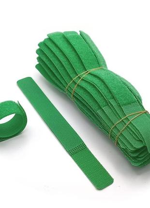 Стяжки липучки 180х20 мм многоразовые для креплений (50 шт.) зеленый