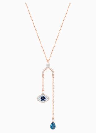 Элегантное серебряное ожерелье swarovski symbolic evil eye y necklace 5425861: тонкий амулет для вашей красоты1 фото