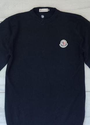 Якісний чоловічий чорний світер moncler монклер