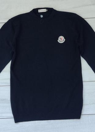 Якісний чоловічий чорний світер moncler монклер