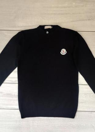 Якісний чоловічий чорний світер moncler монклер