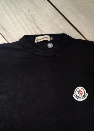 Якісний чоловічий чорний світер moncler монклер