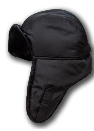 Мужская шапка ушанка из плащевки с мехом утепленная, 57-58