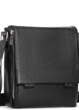 Сумка кожаная мужская на плечо через плечо сумка месенджер черная 78877a2 фото
