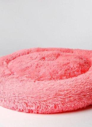 Лежак для собаки круглий рожевий блакитний бежевий сірий10 фото