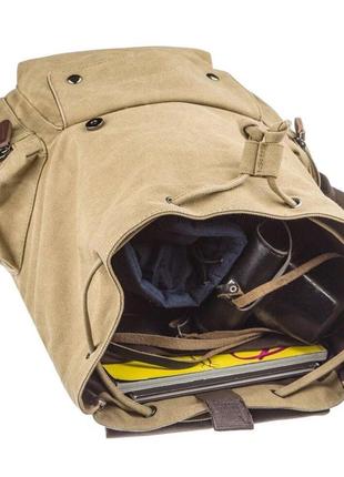 Рюкзак спортивний дорожній світлий бежевий текстиль 7200734 фото