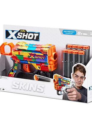 X-shot швидкострільний бластер skins menace striper (8 патронів)