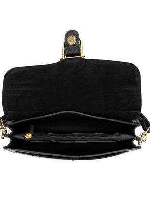Стильная кожаная сумочка на плечо через плечо италия черная 71012a6 фото