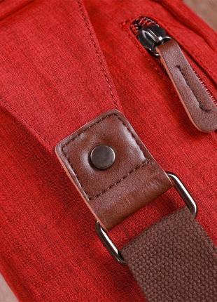 Рюкзак червоний одна шлейка лямка тканинний текстильний 7221898 фото