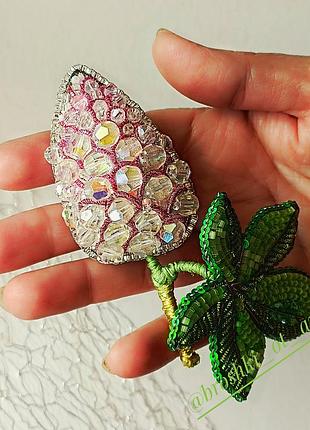 Брошь хрустальный каштан