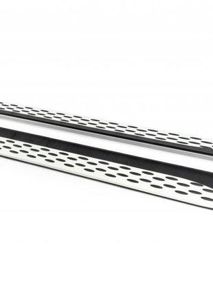 Бокові пороги shining v1 (2 шт., алюміній) для renault duster 2008-2017 рр