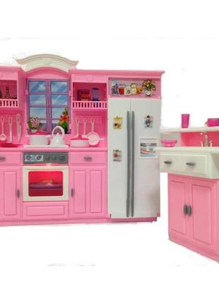 Мебель для барби gloria кухня с холодильником и барной стойкой