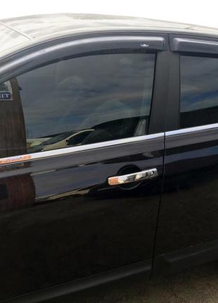 Наружняя окантовка стекол (4 шт, нерж) 2-2024 длинная база, omsaline - итальянская нержавейка для nissan