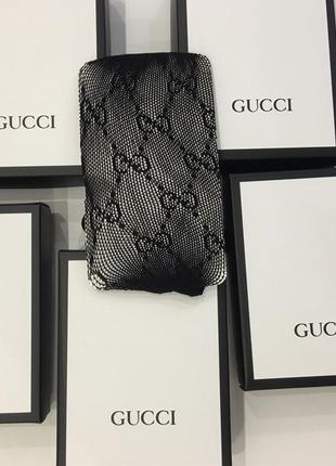 Колготки в стиле gucci с лого на резинке люкс качества