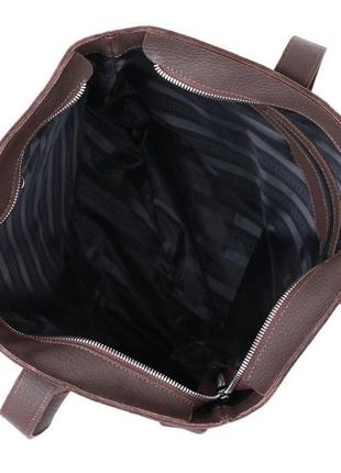 Женская кожаная большая сумка шоппер коричневая длинные ручки 7163635 фото