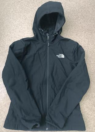 Утепленная мехом куртка софтшелл оригинальный the north face
