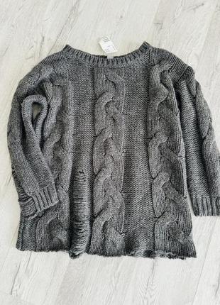 Светр туніка кофта zara h&m рвана альпака шерсть6 фото