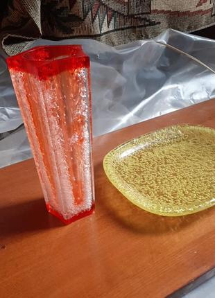 Ваза с подносом, оргстекло, срср.