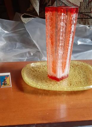 Ваза с подносом, оргстекло, срср.