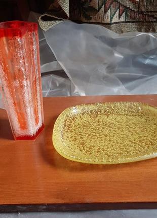 Ваза с подносом, оргстекло, срср.