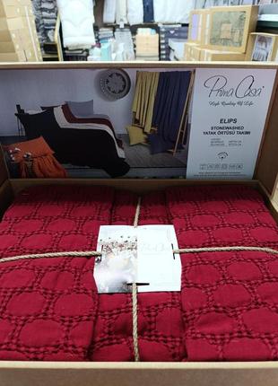 Покрывало хлопковое букле 240 на 250 см с наволочками prima casa