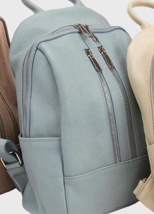 Рюкзак голубой кожа натуральная стильный италия 75553bl4 фото