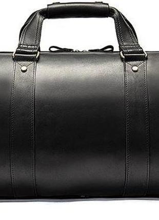 Кожаная сумка duffle bag кожаная для спортзала дорожная качественная черная9 фото