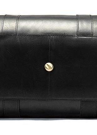 Кожаная сумка duffle bag кожаная для спортзала дорожная качественная черная8 фото
