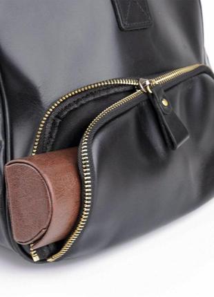 Кожаная сумка duffle bag кожаная для спортзала дорожная качественная черная7 фото