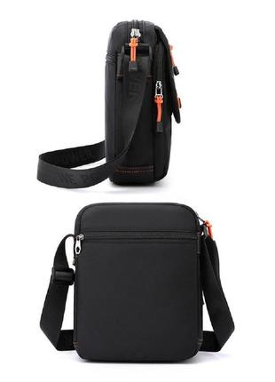 Сумка через плечо на плечо мужская стильная сумка мессенджер черная текстильная 75603a4 фото