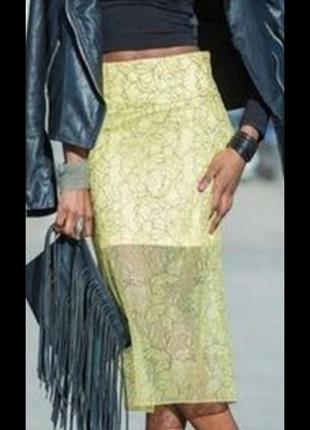 Новая кружевная юбка миди zara юбка "кружевная карандаш кружево слип5 фото