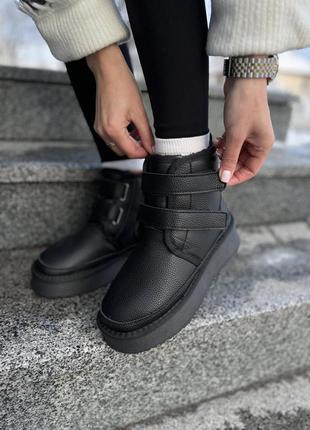 Угги на платформе на липучках