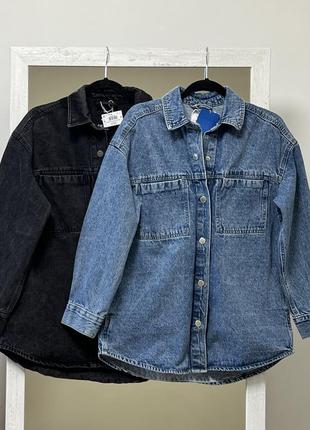 Джинсова куртка сорочка джинсовка