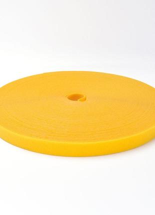 Двухсторонняя лента липучка крепежная многоразовая стяжка 15 мм, желтый3 фото